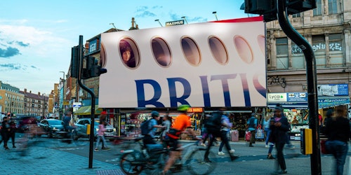 A close up of a BA plane