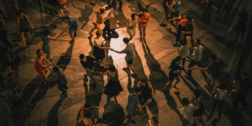 People dancing on a ballroom dancefloor