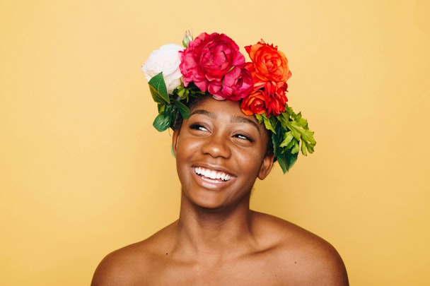 A woman with a flower crown