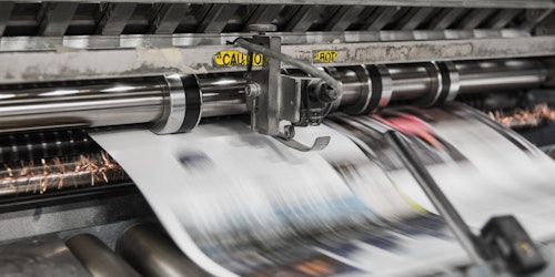 A printing press, in action