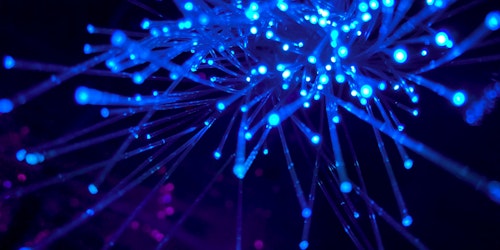 An image of a web of LEDs, representing a neurla network