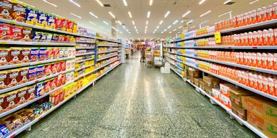 An aisle in a supermarket