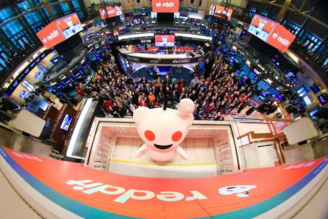 noo representing Reddit at the New York Stock Exchange