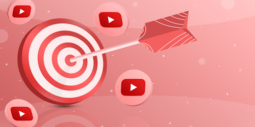 Target and arrow with YouTube logos surrounding 